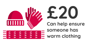 £20 can help ensure someone has warm clothing