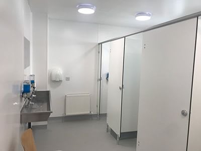 The newly refurbished showers at the HAB day centre